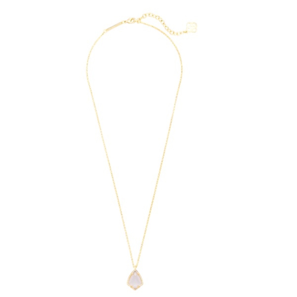 Kendra Scott Cory Stone Pendant Necklace Slate Gray/Gold - Picture 3 of 10
